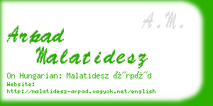 arpad malatidesz business card